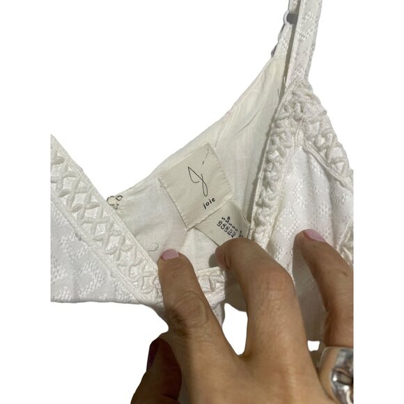 Joie Women's Maxi Sundress Tiered Hem Long Boho Crochet Lace White Size Small - Picture 4 of 6